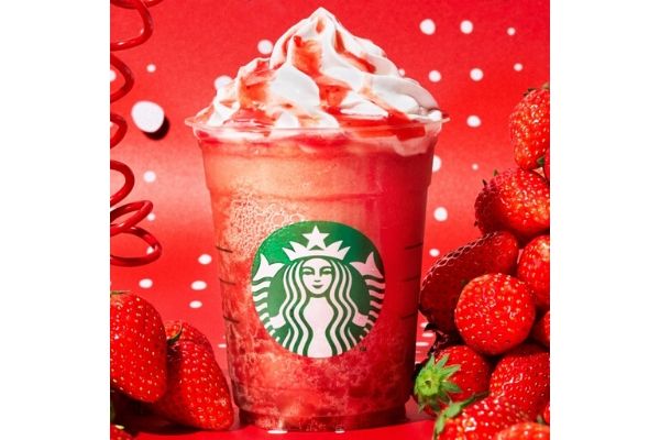 スタバ新作いちごフラペチーノ2020はシュワッと